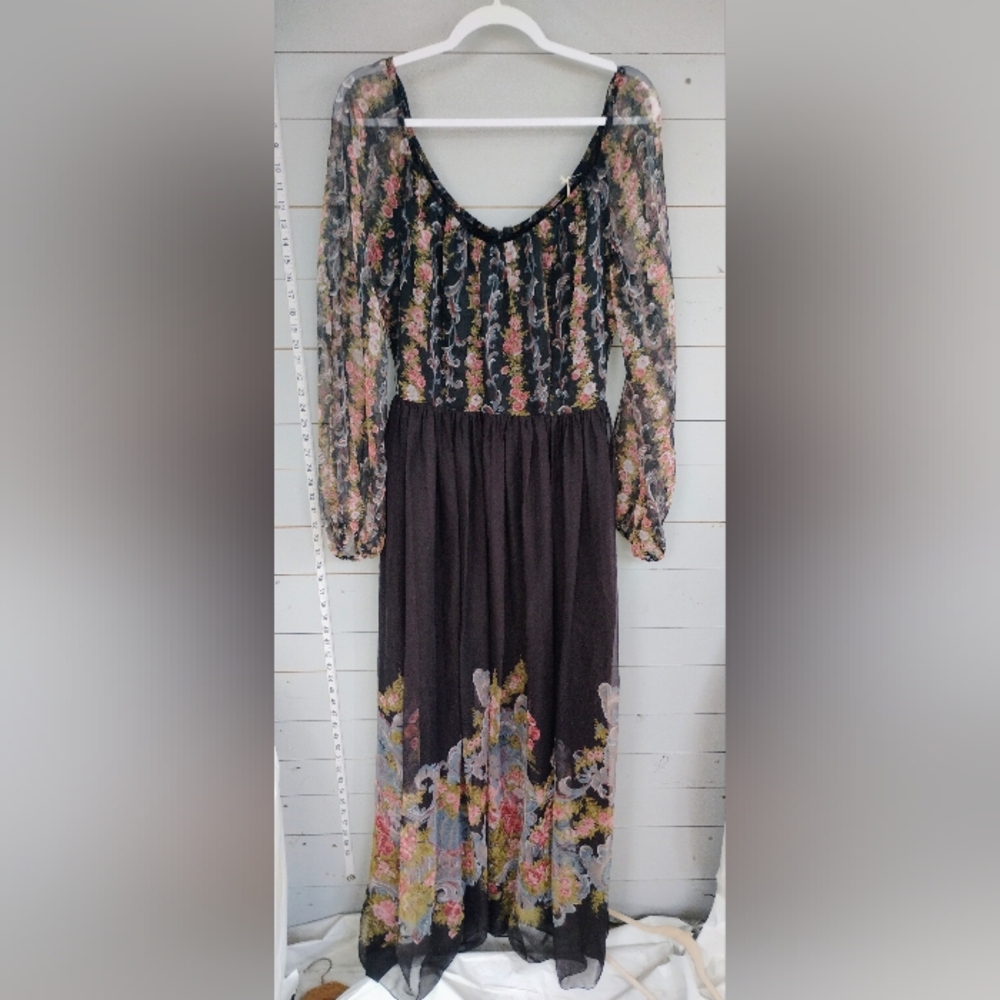 Pink and Black Off the Shoulder Long Sleeve Cocktail Dress